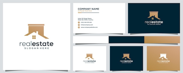 Creative real estate logo template with business card design
