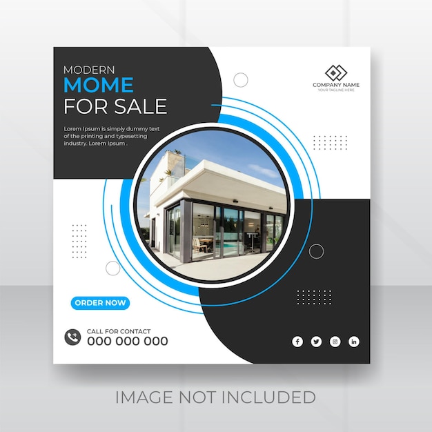 Vector creative real estate property social media post design template