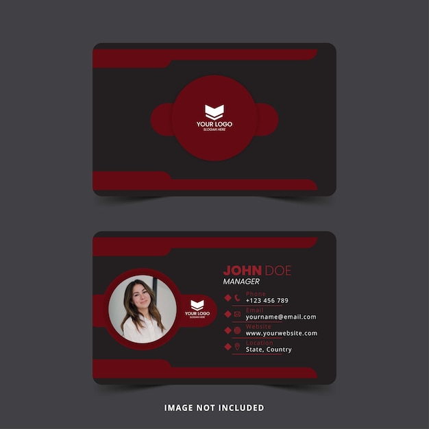 Vector creative red and black business card design premium vector