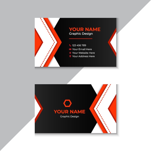 Creative Red And Black Business Card Template