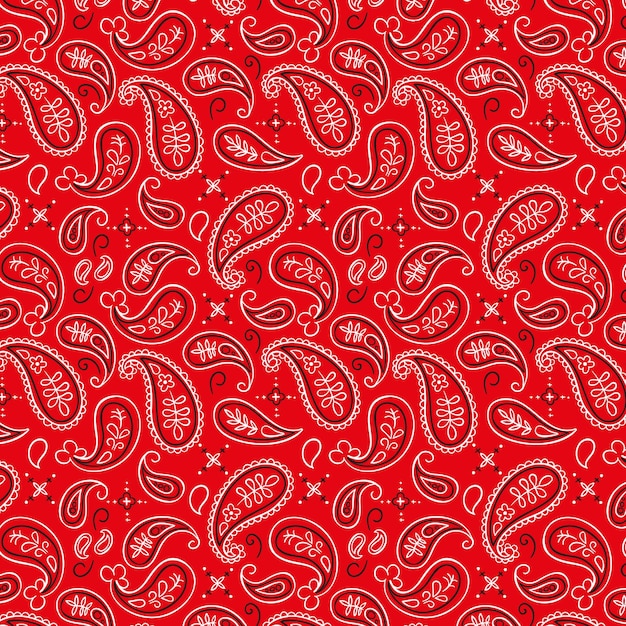 Vector creative red paisley bandana pattern