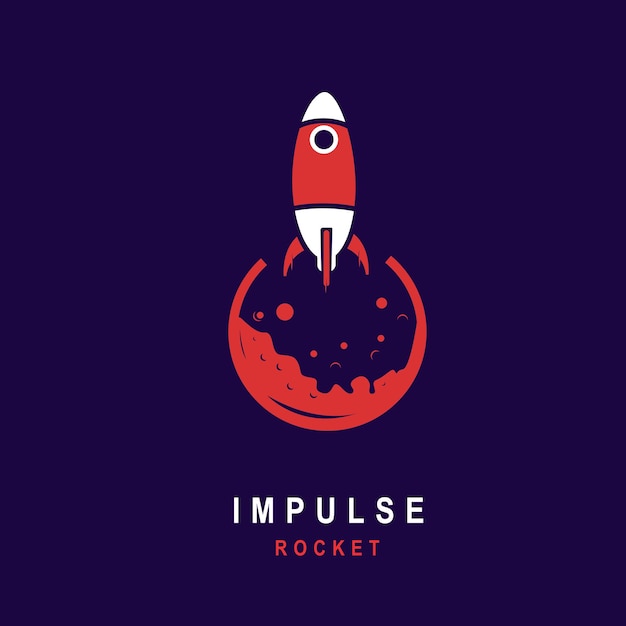 Creative Red Rocket Circle Logo Design Illustration Creative concepts template illustration