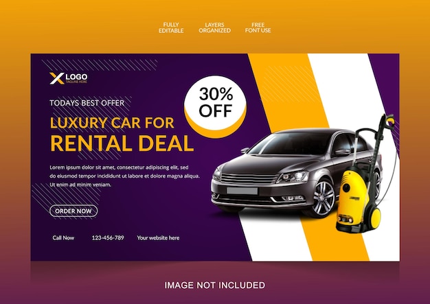 Vector creative rental car agency landing page design