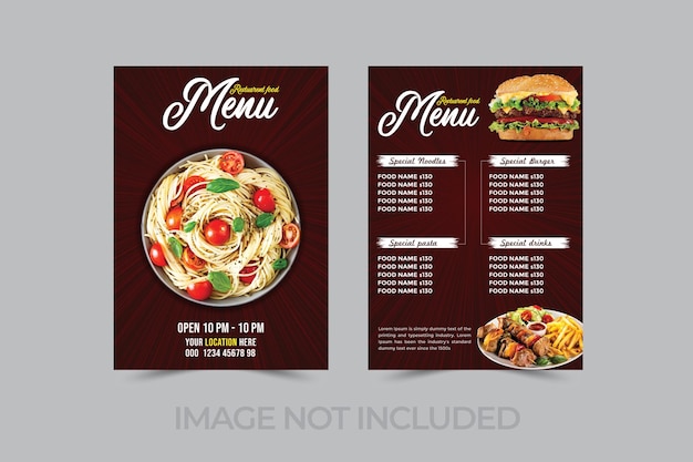 Vector creative restaurant food menu card design