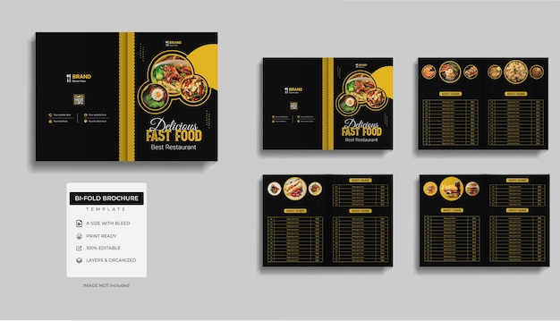 Vector creative restaurant food service brochure design template