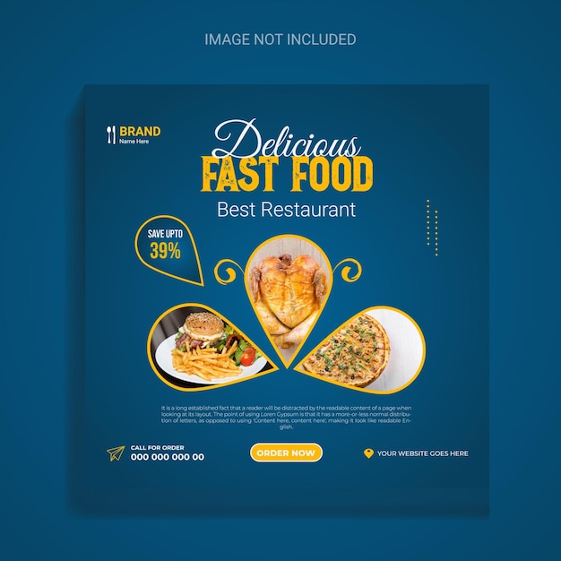 Creative Restaurant Food Service social media banner design template