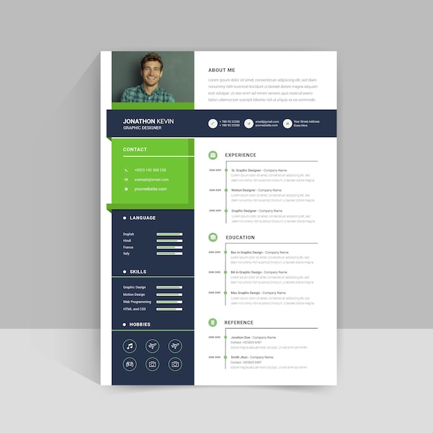 Creative resume cv template design