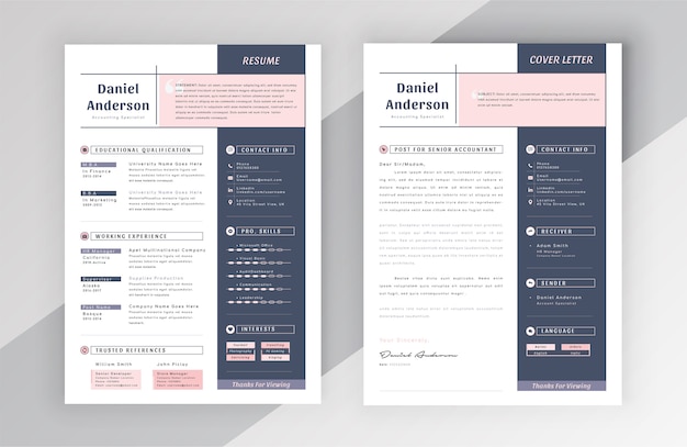 Vector creative resume cv template