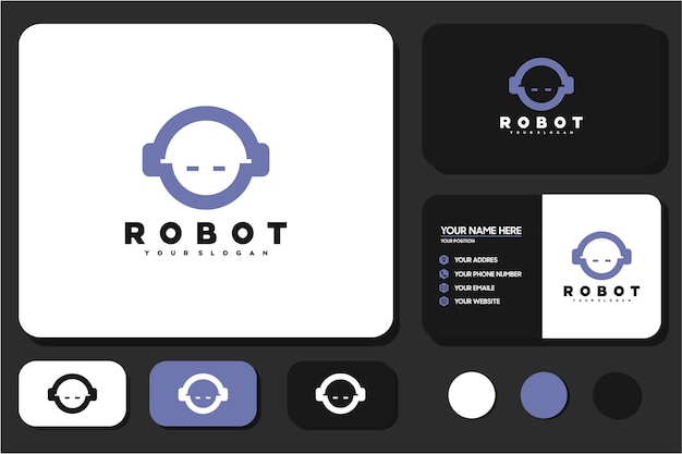 あなたのビジネスのための創造的なロボットのロゴの頭のロゴのロゴのリファレンス