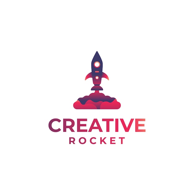 創造的なロケットのロゴデザイン ジェットのロゴ フライングロケットのデザイン グラデーションロケットのコンセプト ロケットの液体