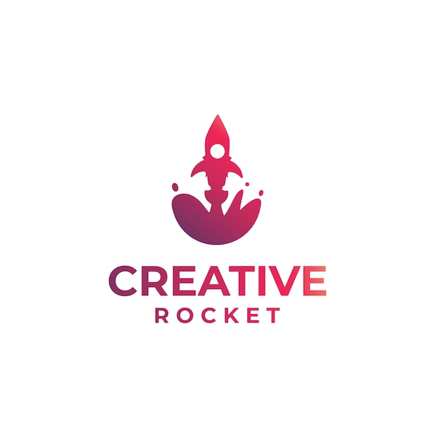 Vector creative rocket logo design jet logo flying rocket design gradient rocket concept rocket liquid