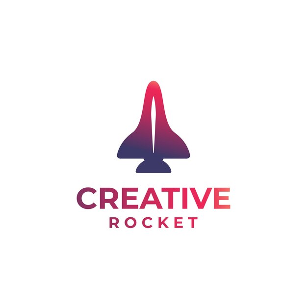 Vector creative rocket logo design jet logo flying rocket design gradient rocket concept rocket liquid