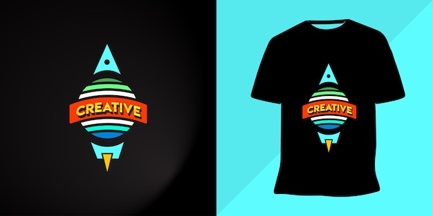Vector creative rocket theme lettering t-shirt design premium vector