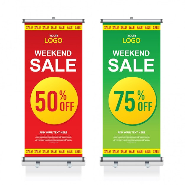 Creative roll up banner design template