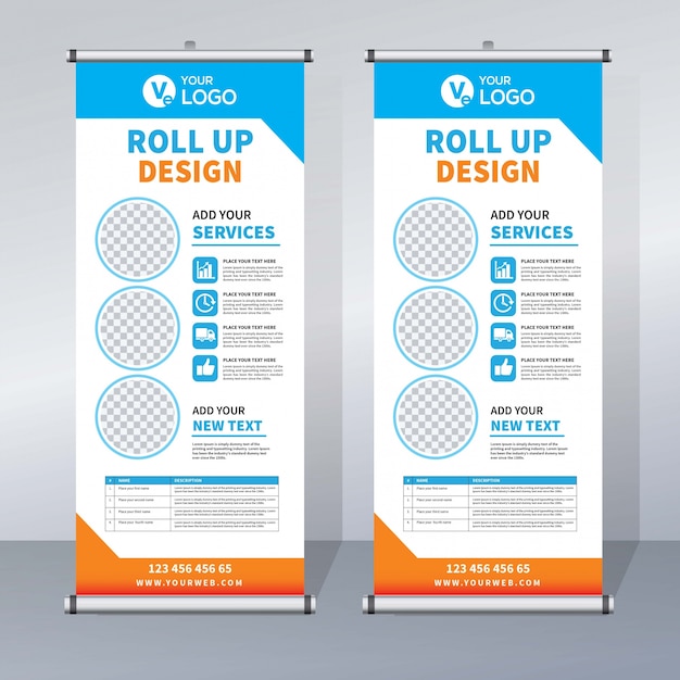 Creative roll up banner design template