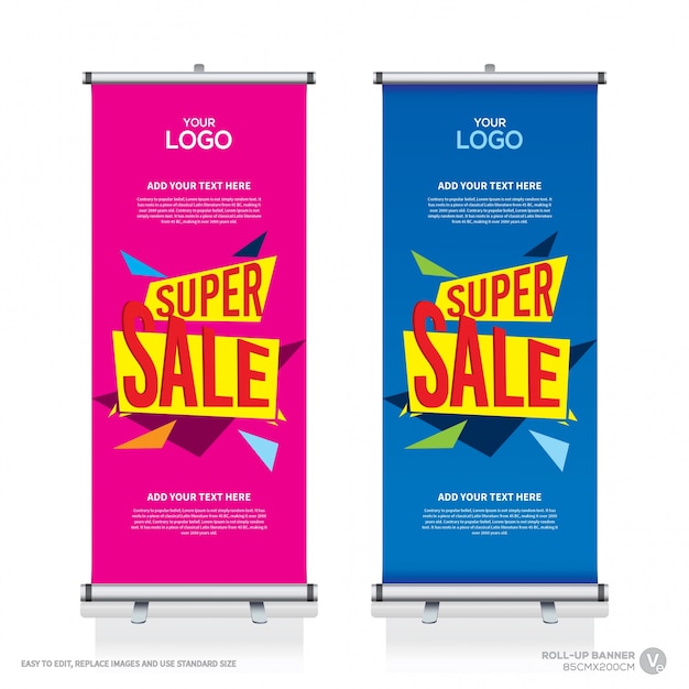 Creative roll up banner design template