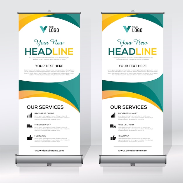 Creative roll up banner design template