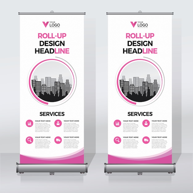 Creative roll up banner design template