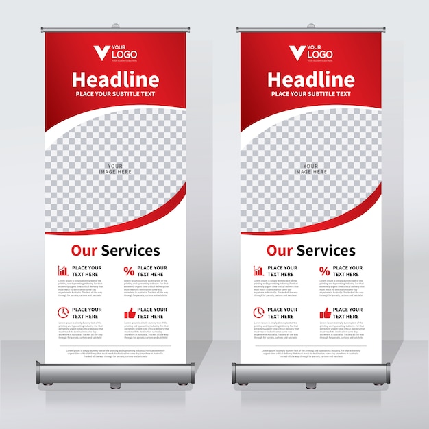 Creative roll up banner design template