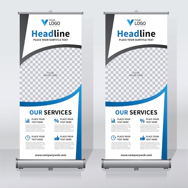 Creative roll up banner design template