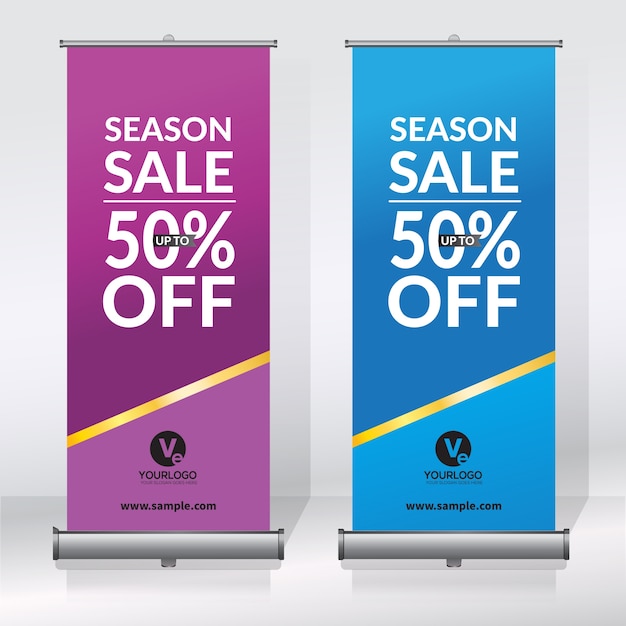 Vector creative roll up banner design template