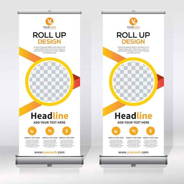 Creative roll up banner design template