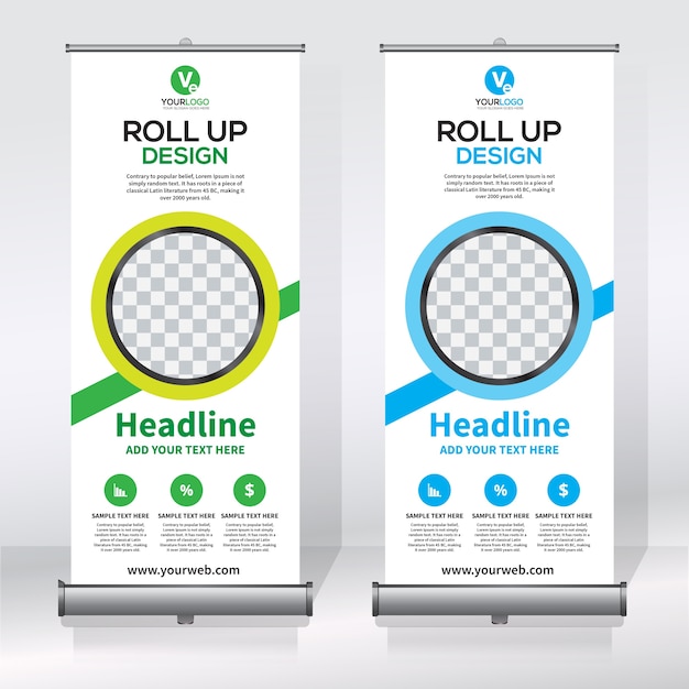 Creative roll up banner design template