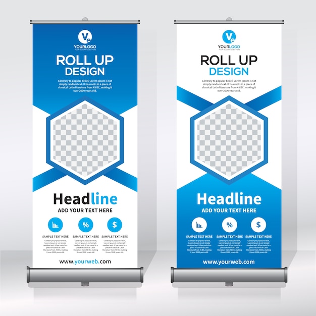 Creative roll up banner design template