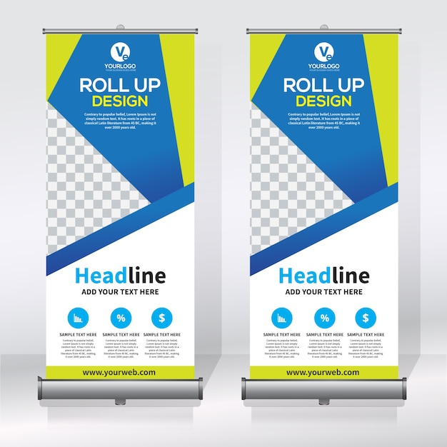 Creative roll up banner design template