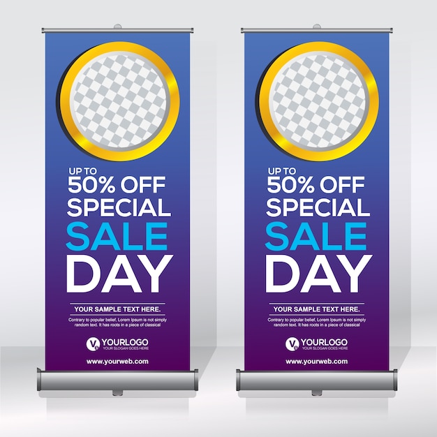 Creative roll up banner design template