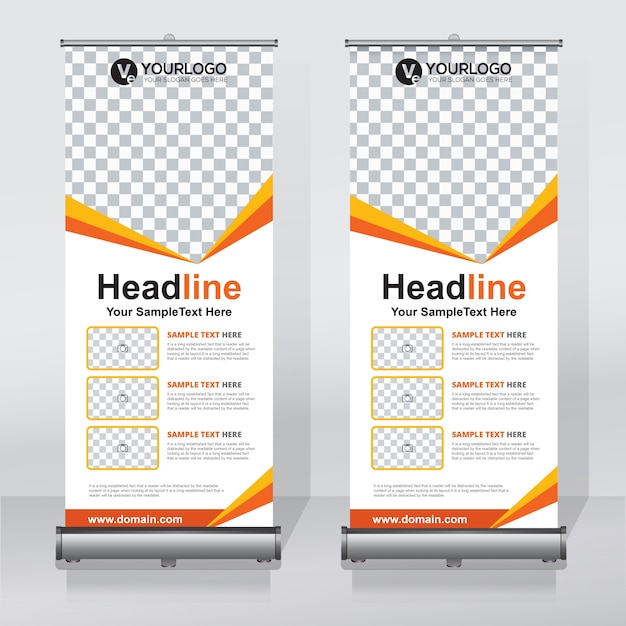 Creative roll up banner design template