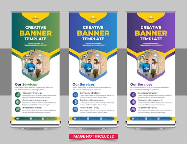 Creative roll up banner design template