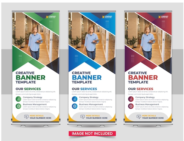 Creative roll up banner design template