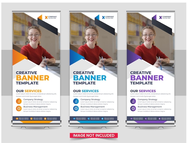 Creative roll up banner design template