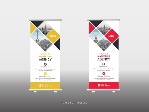 Creative roll up banner design template