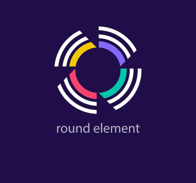 Creative round element logo design Unique design color transitions Unique color conversion