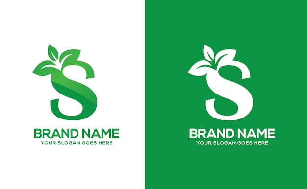 Creative S alphabet nature logo design concept