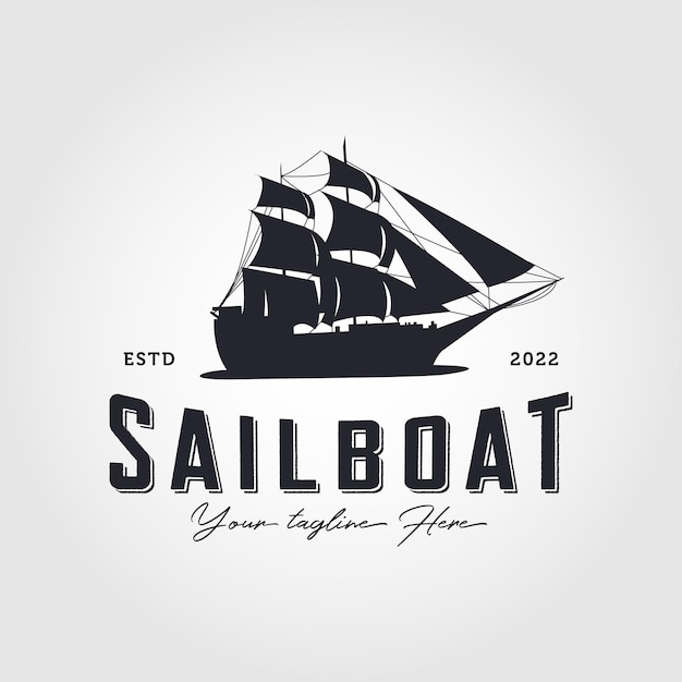 Creative Sailboat logo design Vector template