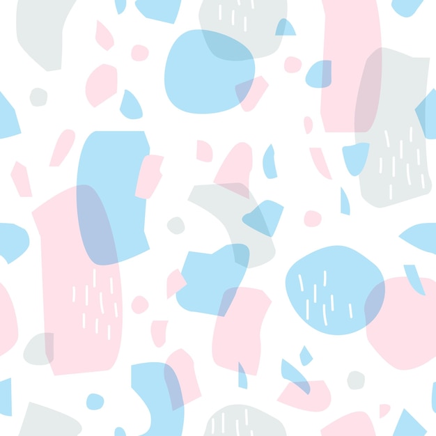 Creative Seamless pattern with brush blot and dot