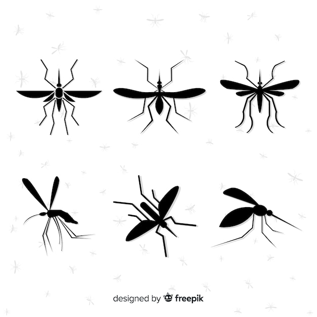 Creative set of mosquito silhouettes