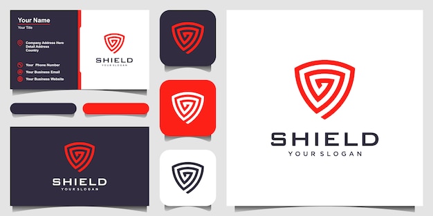 Creative shield concept   templates. icon and business card