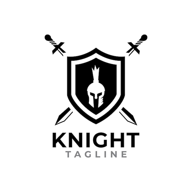 creative shield sword logo vector.
