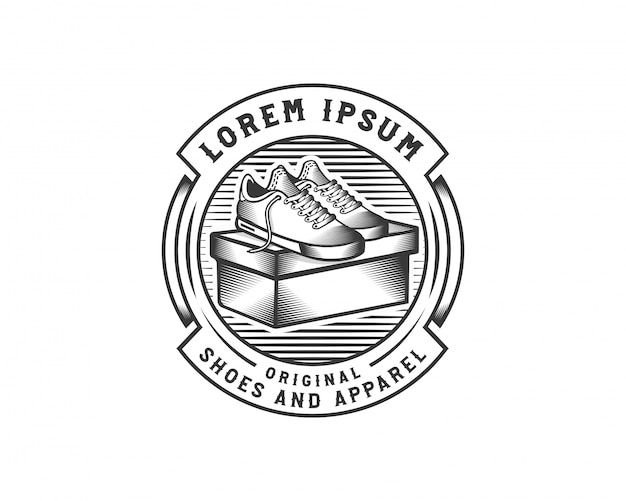 Creative shoes sneaker logo badge template