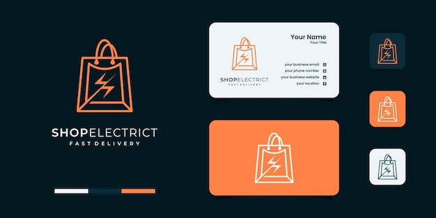 Creative shop electric logo design templates