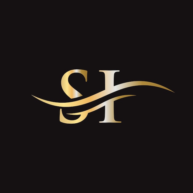 Creative SI letter with luxury concept Modern SI Logo Design for business and company identity