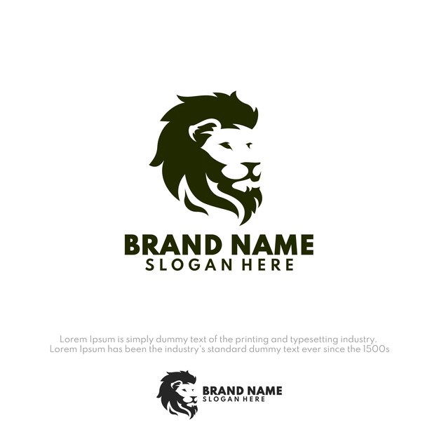 Creative silhouette lion logo design concept