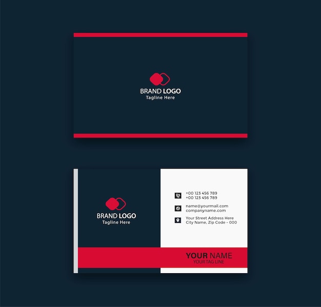 Creative simple business card template design free vector