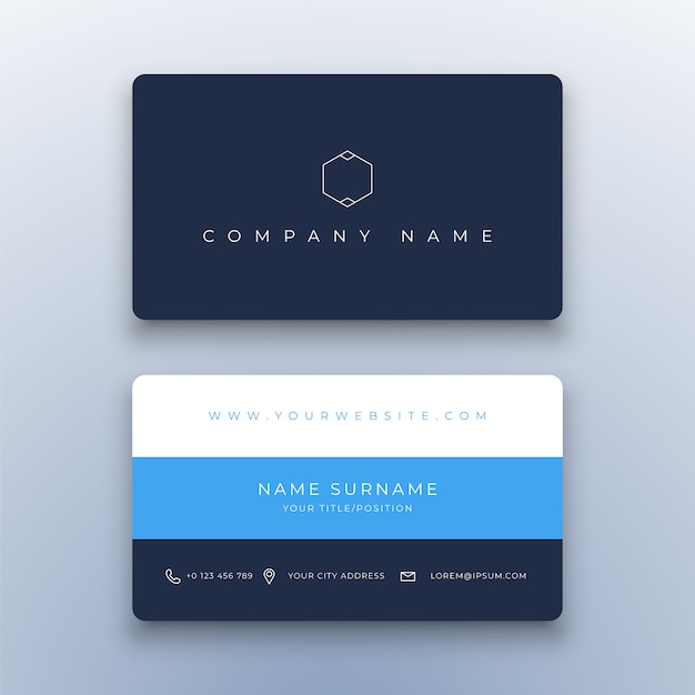 Creative Simple Business Card  on White 