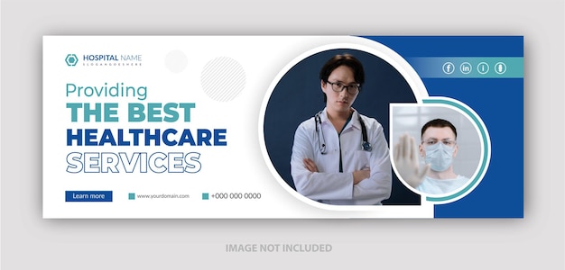 Vector creative simple healthcare and medical social media cover design template