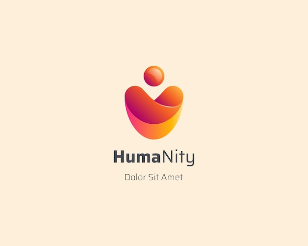 Vector creative simple humanity logo gradient